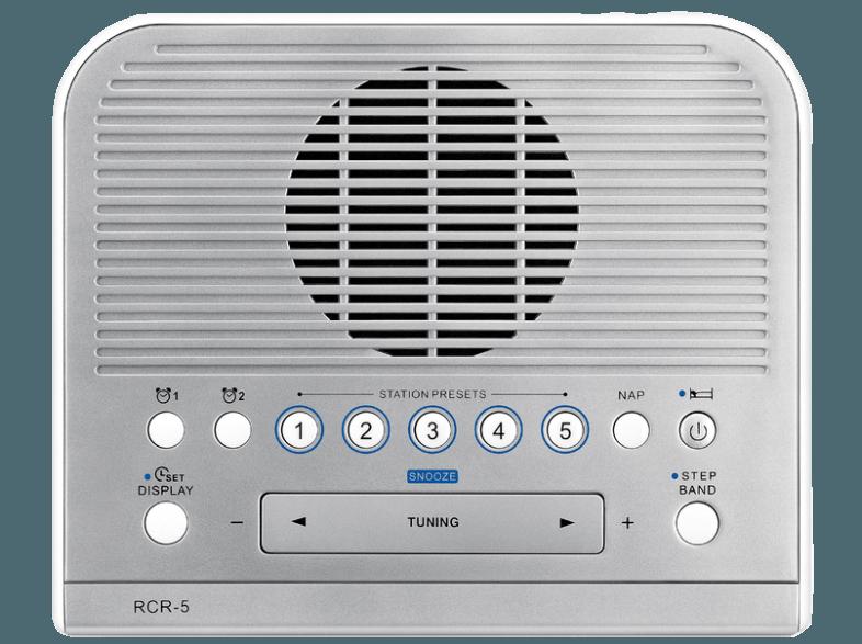 SANGEAN RCR-5 Uhrenradio (Digital Radio, FM Tuner, FM, MW, Silber), SANGEAN, RCR-5, Uhrenradio, Digital, Radio, FM, Tuner, FM, MW, Silber,