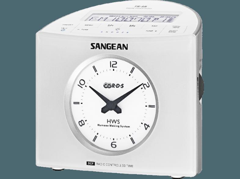 SANGEAN RCR-9 Uhrenradio (FM, MW, FM, MW, Weiß)