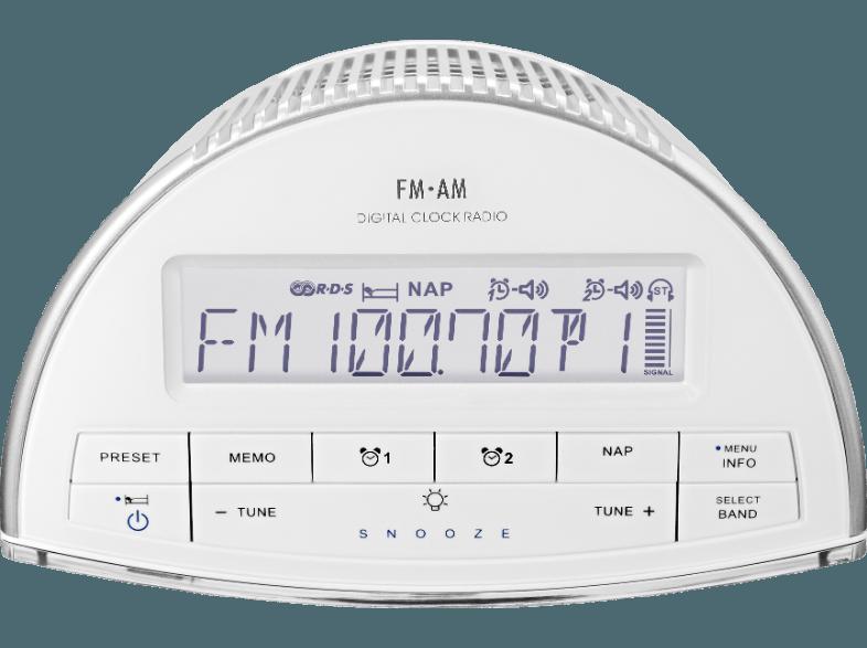 SANGEAN RCR-9 Uhrenradio (FM, MW, FM, MW, Weiß)