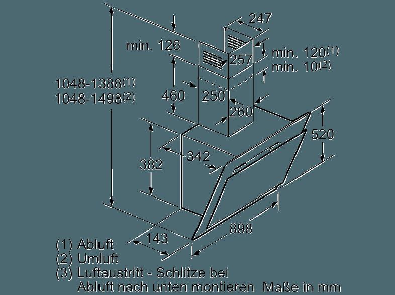 SIEMENS LC98KA271 Dunstabzugshaube (342 mm tief)