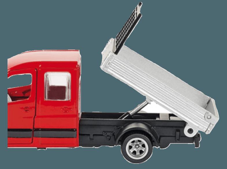 SIKU 3538 Transporter mit Pritsche Rot, Silber