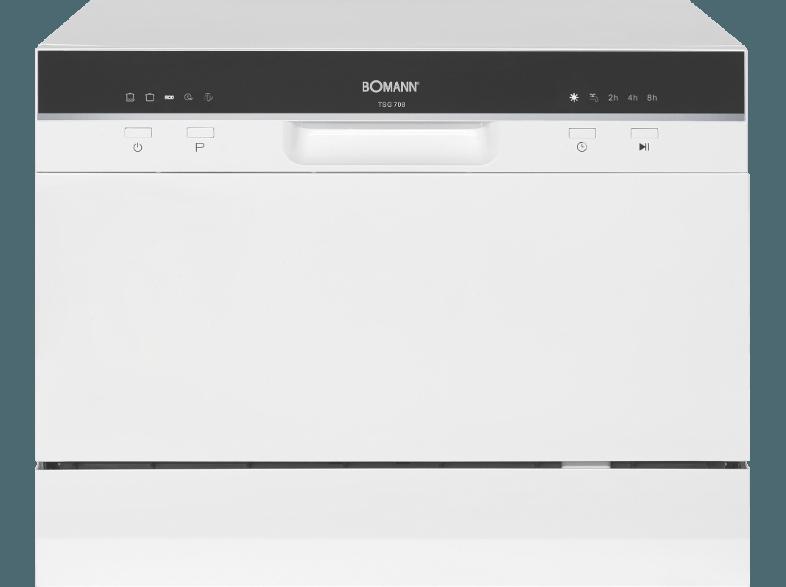 BOMANN TSG 708 Geschirrspüler (A , 550 mm breit, 51 dB (A), Weiß), BOMANN, TSG, 708, Geschirrspüler, A, 550, mm, breit, 51, dB, A, Weiß,