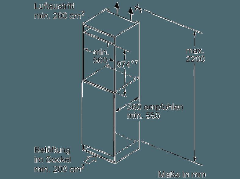 BOSCH KFL22VF30 Kühlschrank (148 kWh/Jahr, A  , 874 mm hoch, Weiß), BOSCH, KFL22VF30, Kühlschrank, 148, kWh/Jahr, A, , 874, mm, hoch, Weiß,