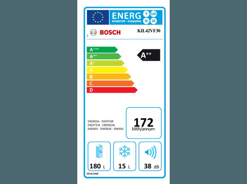 BOSCH KFL42VF30 Kühlschrank (172 kWh/Jahr, A  , 1221 mm hoch, Weiß)