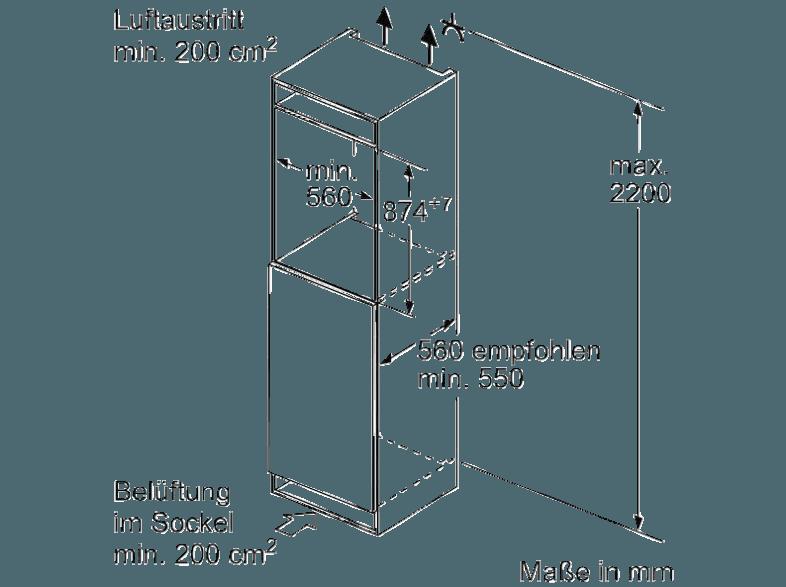 BOSCH KFR21VF30 Kühlschrank (97 kWh/Jahr, A  , 874 mm hoch, Weiß)