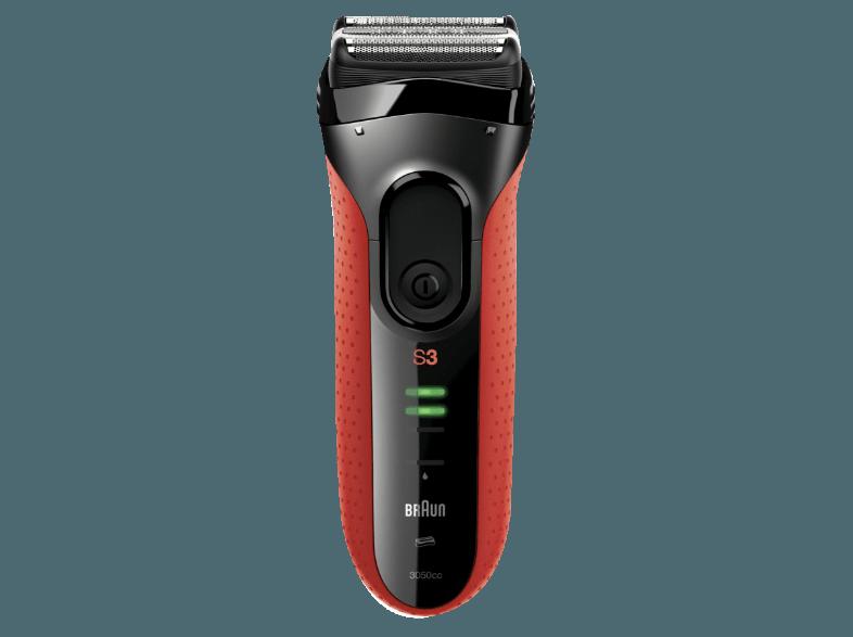 BRAUN Series 3 - 3050cc Herrenrasierer Schwarz/Rot (SensoFoil Scherfolien), BRAUN, Series, 3, 3050cc, Herrenrasierer, Schwarz/Rot, SensoFoil, Scherfolien,