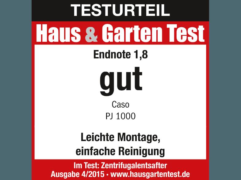 CASO 3505 PJ1000 Frucht - und Gemüseentsafter (800 Watt, Silber/Schwarz), CASO, 3505, PJ1000, Frucht, Gemüseentsafter, 800, Watt, Silber/Schwarz,