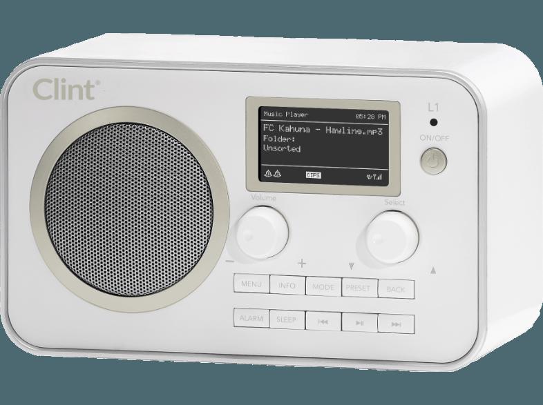 CLINT L1  (Digital, DAB , DAB, FM, Weiß)