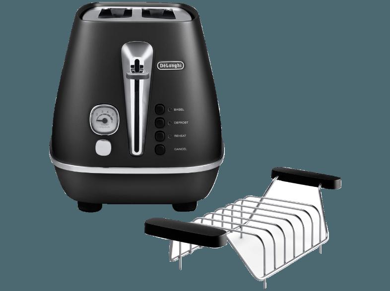 DELONGHI CTI 2103 Distinta 2-Schlitz-Toaster Elegance Black (900 Watt, Schlitze: 2)