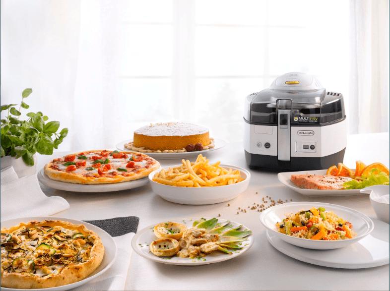 DELONGHI FH1363/1 MultiFry Extra Heißluft-Fritteuse Weiß/Anthrazit (1700 g, 2.4 kW)