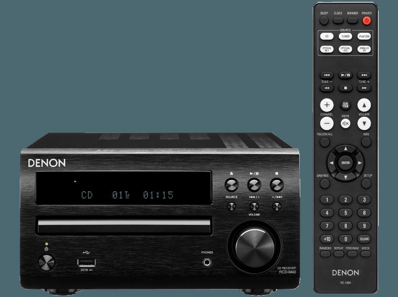 DENON D-M40 DAB Kompaktanlage (iPod Steuerung, CD, USB-Massenspeicher, Schwarz)