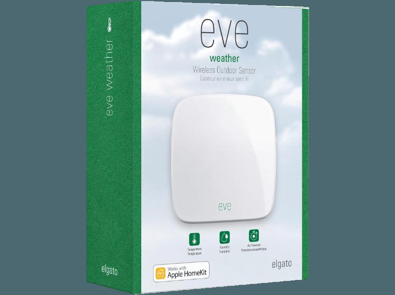 ELGATO 1EW109901000 Eve Weather, Kabelloser Außensensor mit Apple HomeKit-Unterstützung