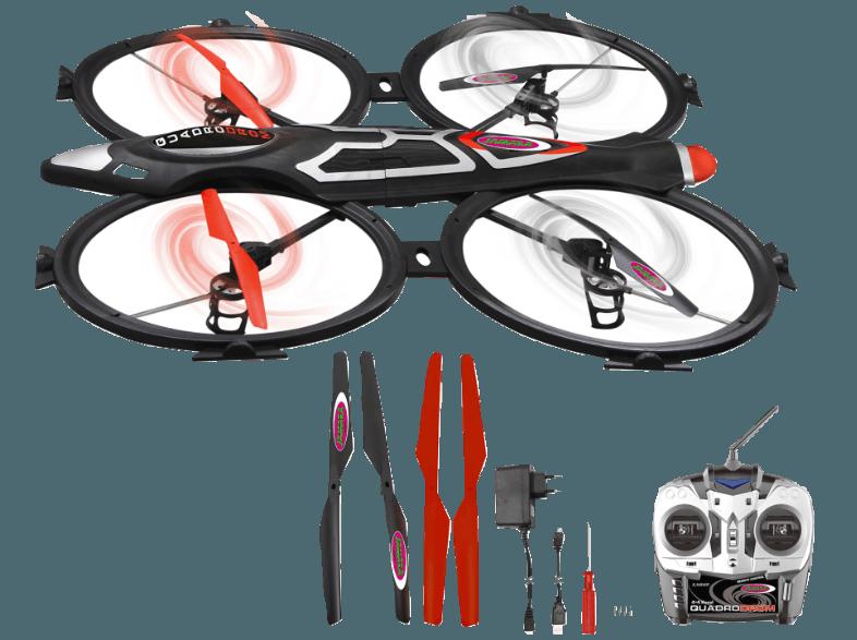 JAMARA 038585 Quadrodrom Quadrocopter mit HD Kamera Schwarz, Rot