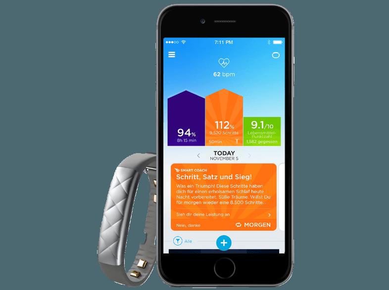 JAWBONE JL04-0101ACA-EU1 UP3 Sportarmband Silber (Sportarmband), JAWBONE, JL04-0101ACA-EU1, UP3, Sportarmband, Silber, Sportarmband,