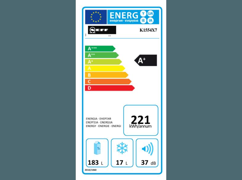 NEFF K 425 A1 Kühlschrank (223 kWh/Jahr, A , 560 mm hoch)