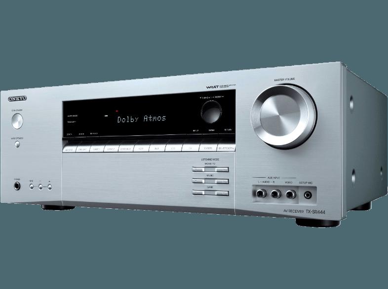 ONKYO TX-SR444 S AV-Receiver (7 Kanäle, 100 Watt pro Kanal, Silber)