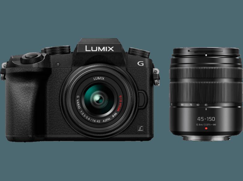 PANASONIC DMC-G70WEG-K    Objektiv 14-42 mm, 45-150 mm f/3.5-5.6, f/4-5.6 (16 Megapixel, Live MOS)