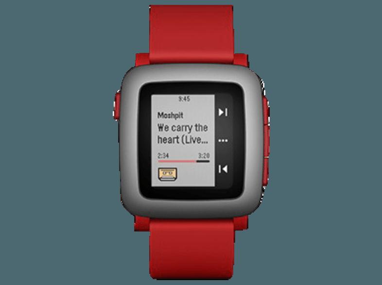 PEBBLE Time Smart Watch Rot (Smartwatch)