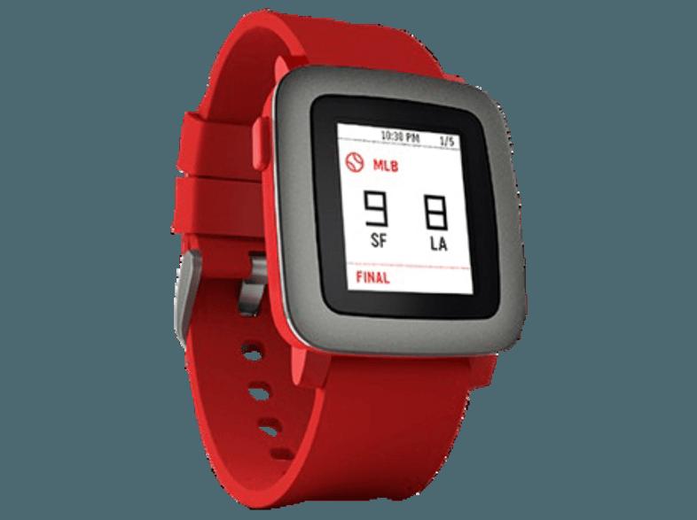 PEBBLE Time Smart Watch Rot (Smartwatch)