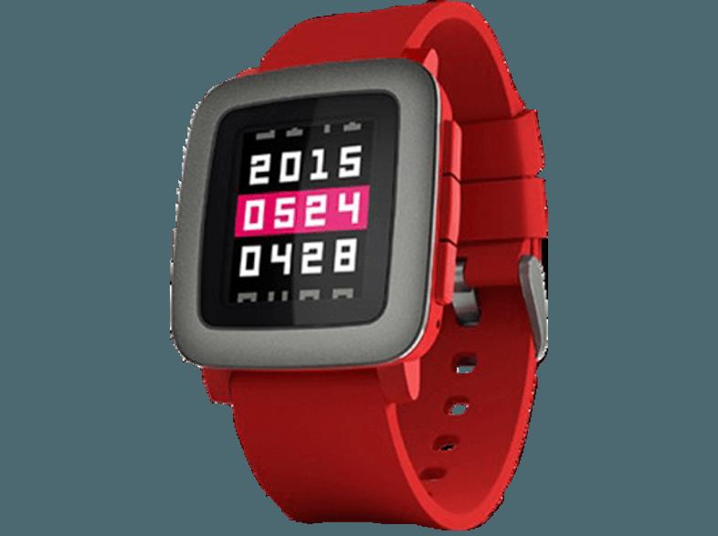 PEBBLE Time Smart Watch Rot (Smartwatch)