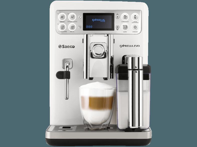 SAECO HD 8859/01 Evo Kaffeevollautomat (Keramikmahlwerk, 1.5 Liter, Edelstahl/Weiß)