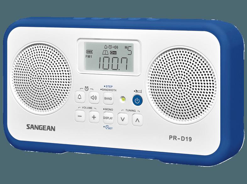 SANGEAN PR-D19  (Digital, Weiß/Dunkelblau), SANGEAN, PR-D19, , Digital, Weiß/Dunkelblau,