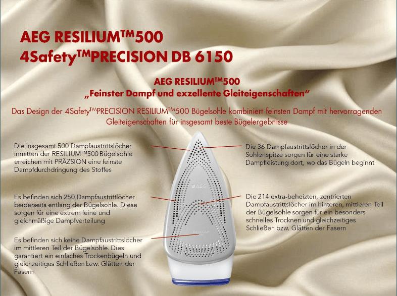 AEG DB 6150 4Safety Precision  (2400 Watt, RESILIUM 500 Bügelsohle)