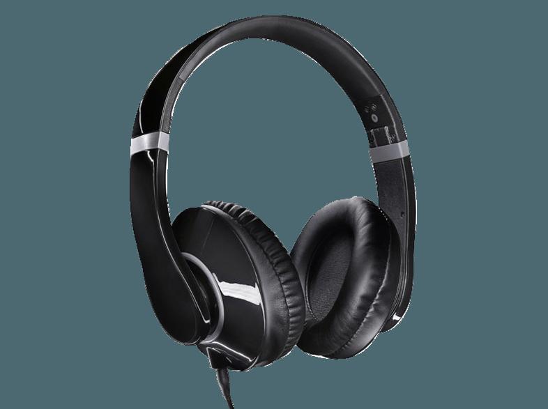 AIRCOUSTIC HiFi Stereo Kopfhörer mit Telefonfunktion, schwarz Kopfhörer Schwarz