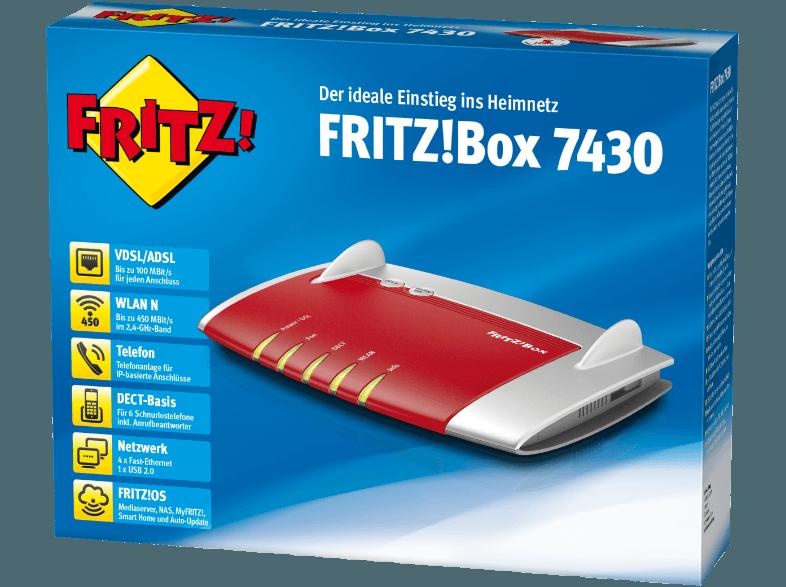 AVM FRITZ!Box 7430 ADSL/VDSL mit WLAN und Telefonanlage   DECT-Basis, AVM, FRITZ!Box, 7430, ADSL/VDSL, WLAN, Telefonanlage, , DECT-Basis