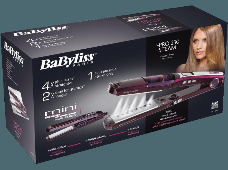 BABYLISS ST396E iPro 230 Steam Haarglätter (Titanium-/Keramikplatten ,Temperaturstufen: 5 Einstellstufen)