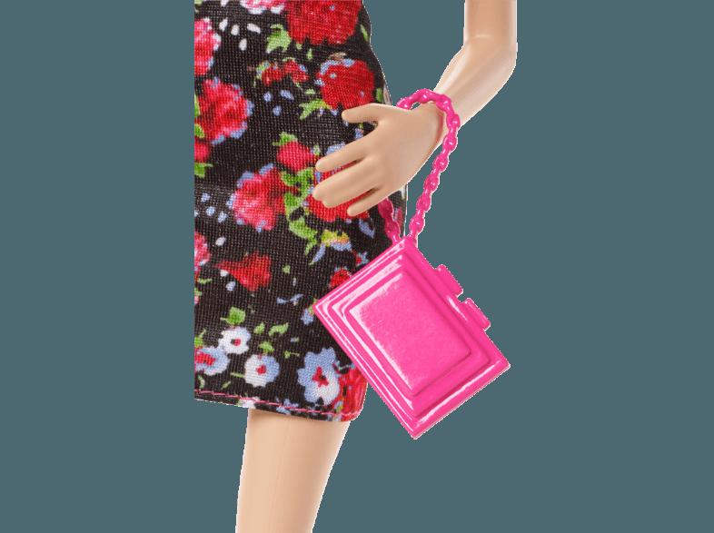 BARBIE CFG15 Raquelle mit Blumenprint-Kleid Rot-Schwarz