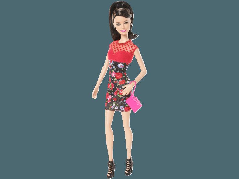 BARBIE CFG15 Raquelle mit Blumenprint-Kleid Rot-Schwarz