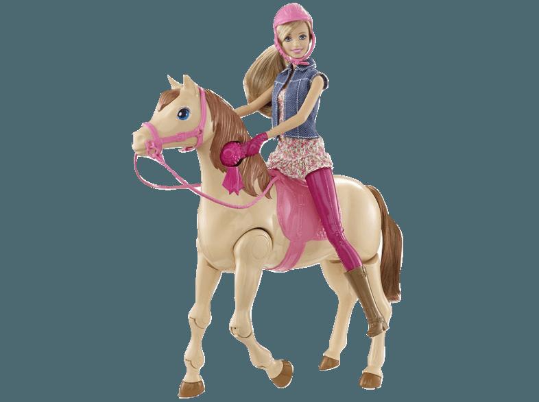 BARBIE CMP27 Reitpferd und Barbie Puppe Braun, Pink