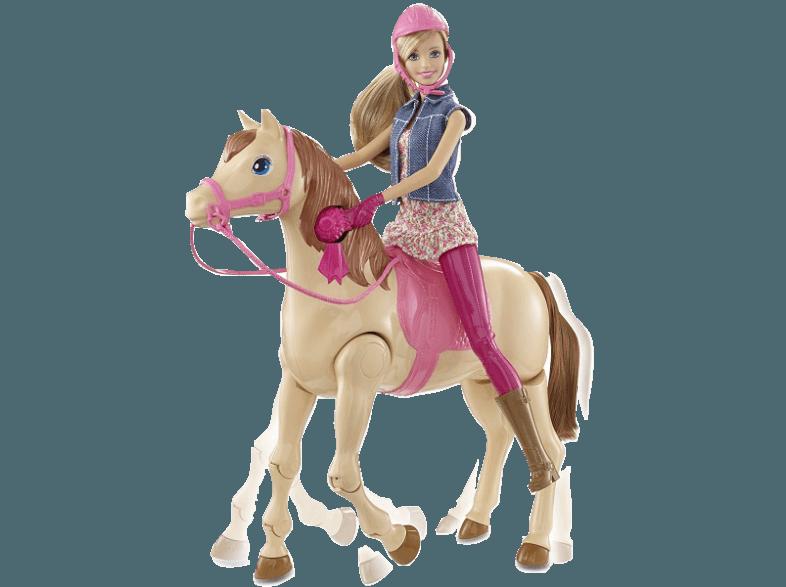 BARBIE CMP27 Reitpferd und Barbie Puppe Braun, Pink