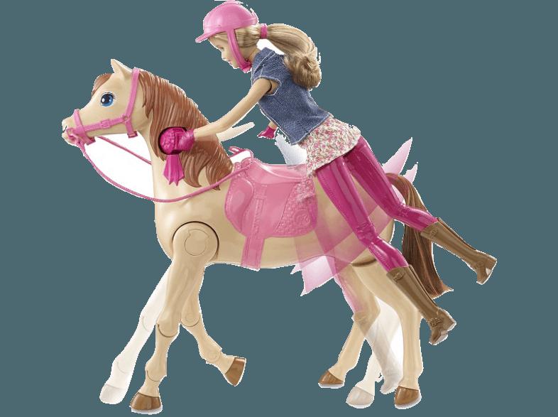 BARBIE CMP27 Reitpferd und Barbie Puppe Braun, Pink