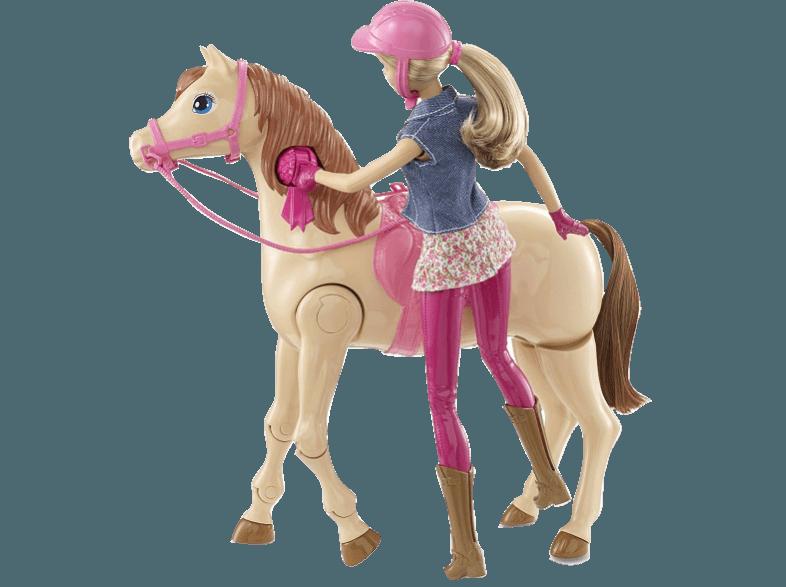 BARBIE CMP27 Reitpferd und Barbie Puppe Braun, Pink