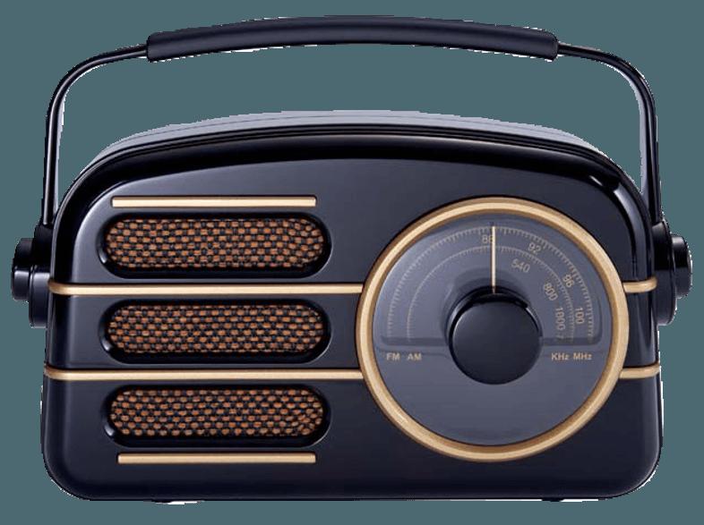 BIGBEN TR101  (Analog Tuner, UKW, MW, Schwarz/Gold)