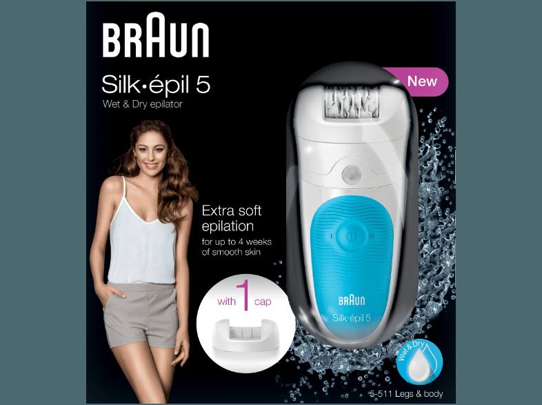 BRAUN 5-511 LILA SILK-EPIL 5 Epilierer Weiß/Blau