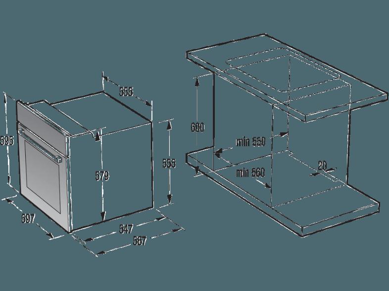 GORENJE BCP637E113X ECD620SC Einbauherdset (HiLight, A, 65 Liter/Jahr)