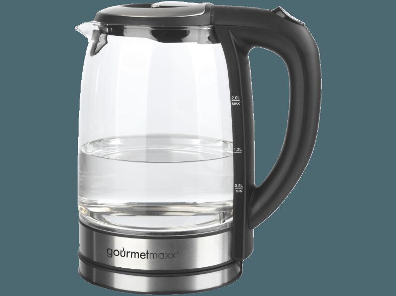 GOURMETMAXX 8107 Wasserkocher Schwarz (2200 Watt, 2 Liter)