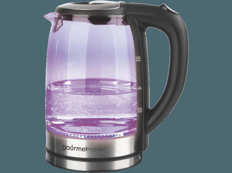 GOURMETMAXX 8107 Wasserkocher Schwarz (2200 Watt, 2 Liter)