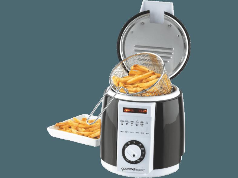 GOURMETMAXX 8345 Fritteuse Weiß/Schwarz (400 g, 0.84 kW), GOURMETMAXX, 8345, Fritteuse, Weiß/Schwarz, 400, g, 0.84, kW,