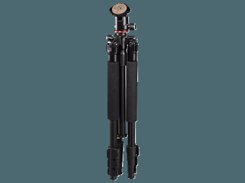 HAMA 004290 Traveller 117 Ball Dreibein Stativ, Schwarz, (Ausziehbar bis 1170 mm)