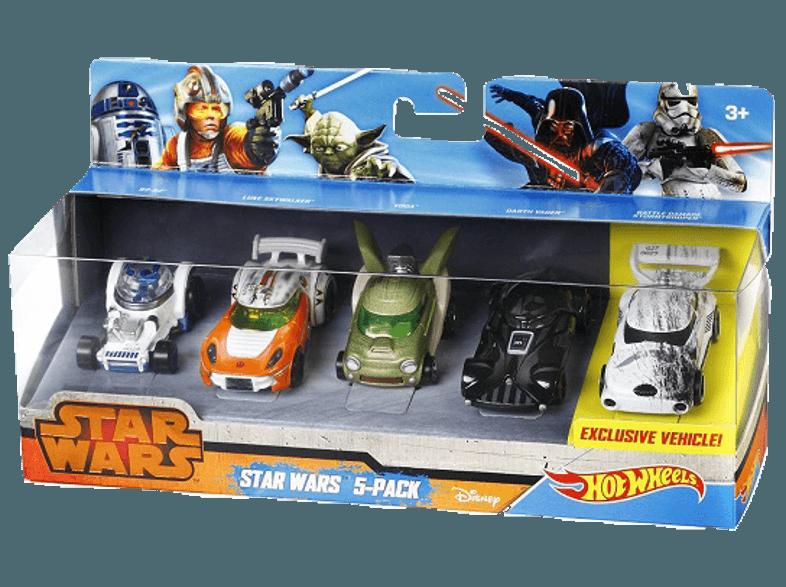 HOT WHEELS CGX36 Star Wars Character Car 5er Pack Mehrfarbig