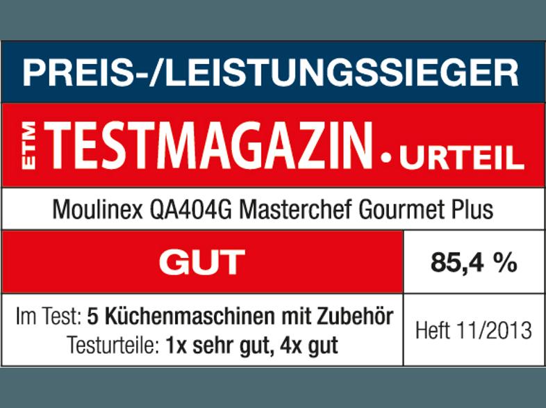 MOULINEX QA404G Küchenmaschine Metallicrot/Weiß 900 Watt