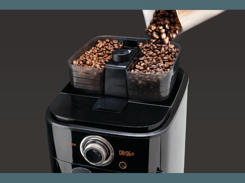 PHILIPS HD7766/00 Grind & Brew Kaffeemaschine Edelstahl/Schwarz (Glaskanne, Filter)