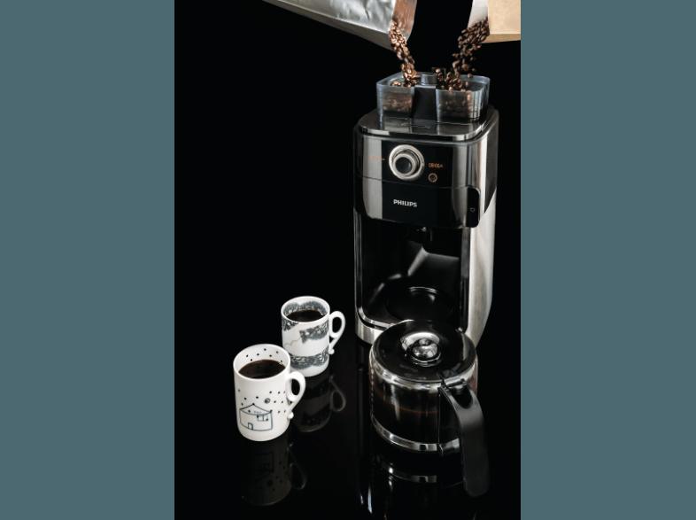 PHILIPS HD7766/00 Grind & Brew Kaffeemaschine Edelstahl/Schwarz (Glaskanne, Filter)