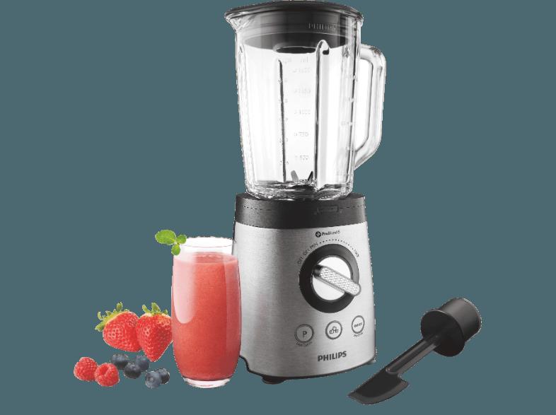 PHILIPS Standmixer HR2195/08 mit ProBlend 6 Standmixer Edelstahl (900 Watt, 2 Liter (1.5 Liter mit Speisen))