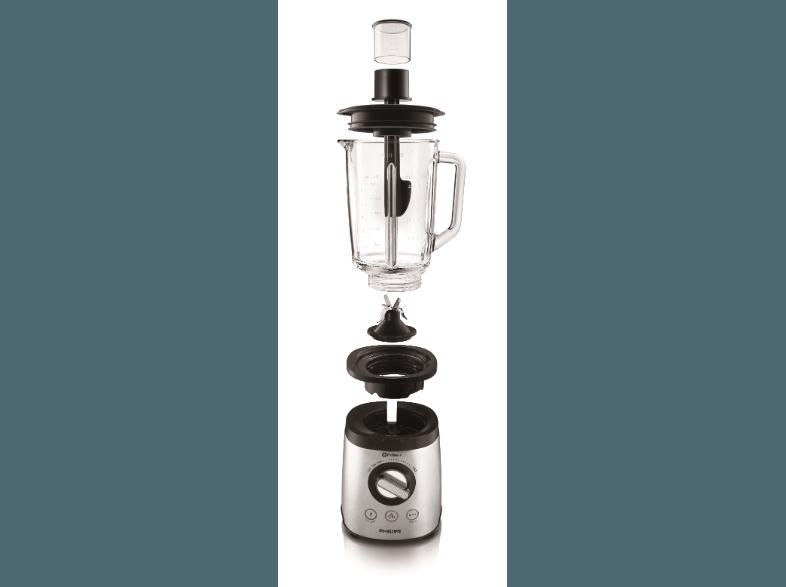 PHILIPS Standmixer HR2195/08 mit ProBlend 6 Standmixer Edelstahl (900 Watt, 2 Liter (1.5 Liter mit Speisen))