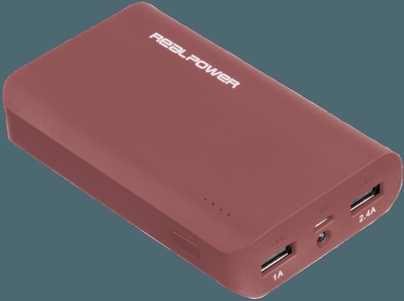 REALPOWER PB-6K Powerbank 6000 mAh Marsala, REALPOWER, PB-6K, Powerbank, 6000, mAh, Marsala